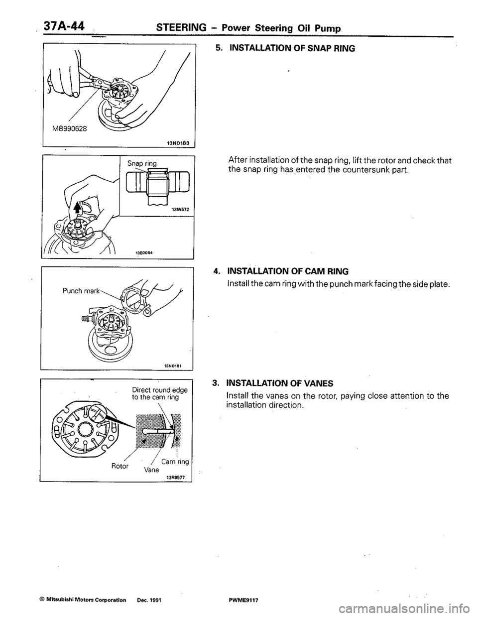 MITSUBISHI COLT 1992  Workshop Manual 