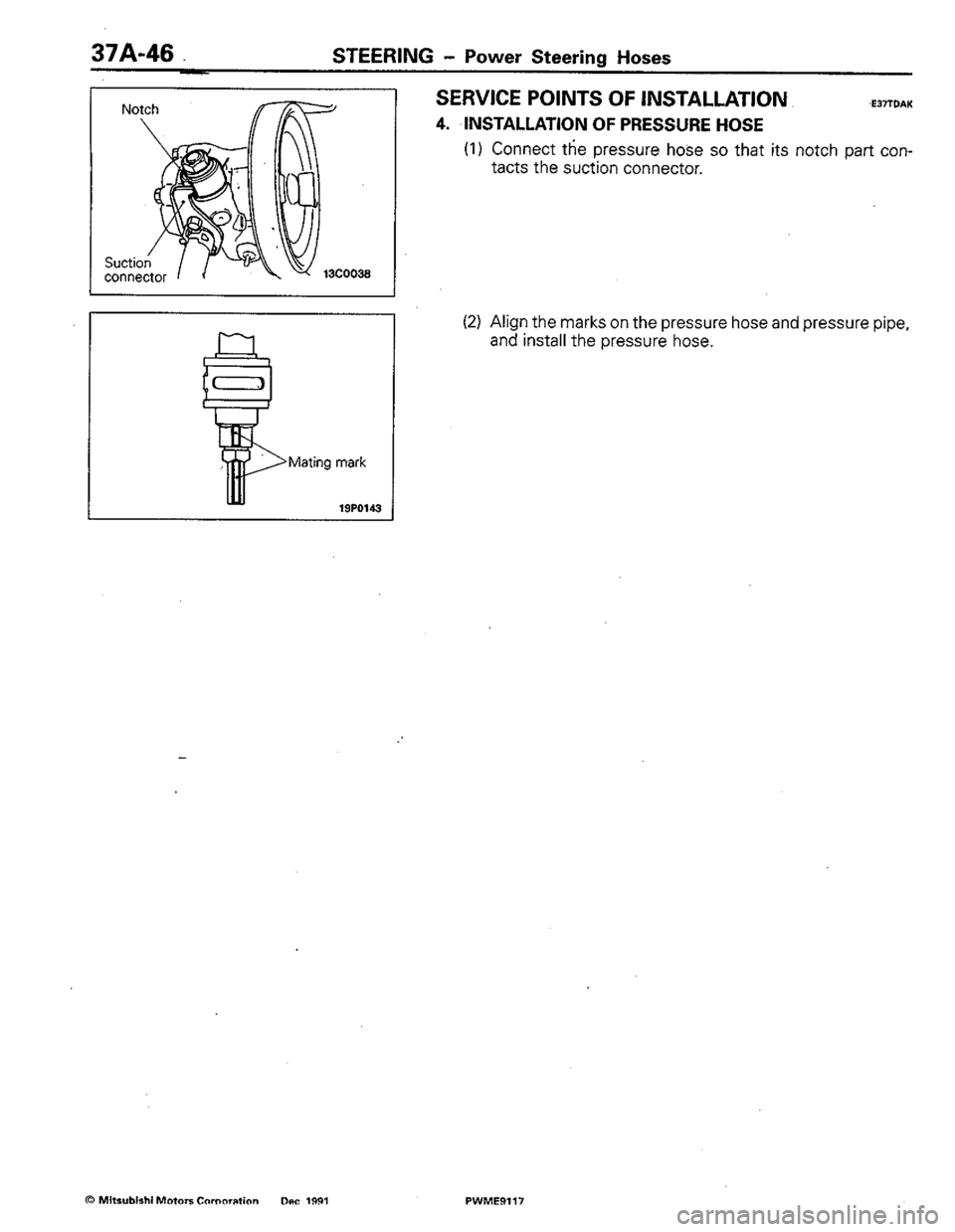MITSUBISHI COLT 1992  Workshop Manual 