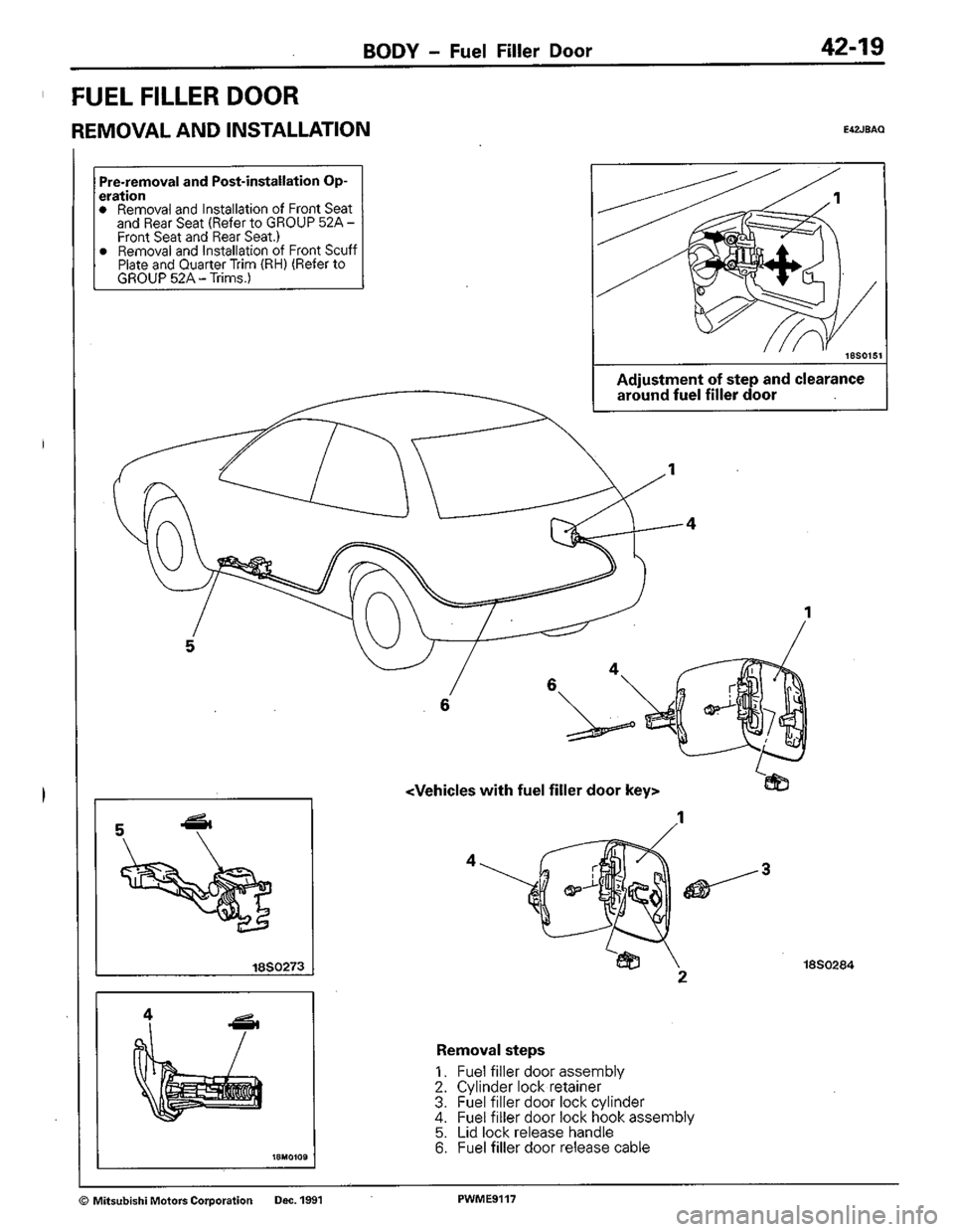 MITSUBISHI COLT 1992  Workshop Manual 