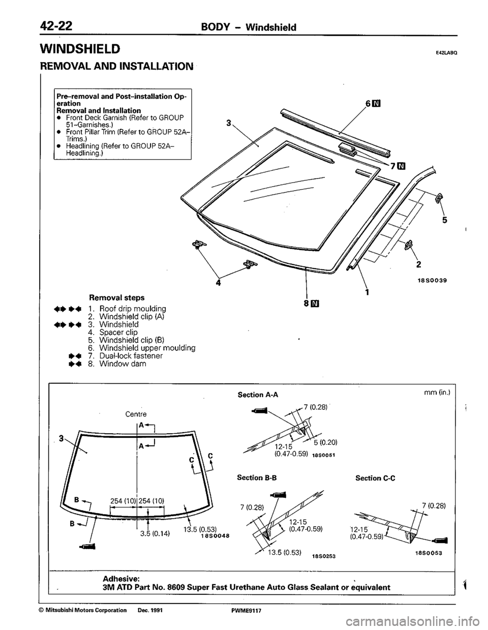 MITSUBISHI COLT 1992  Workshop Manual 