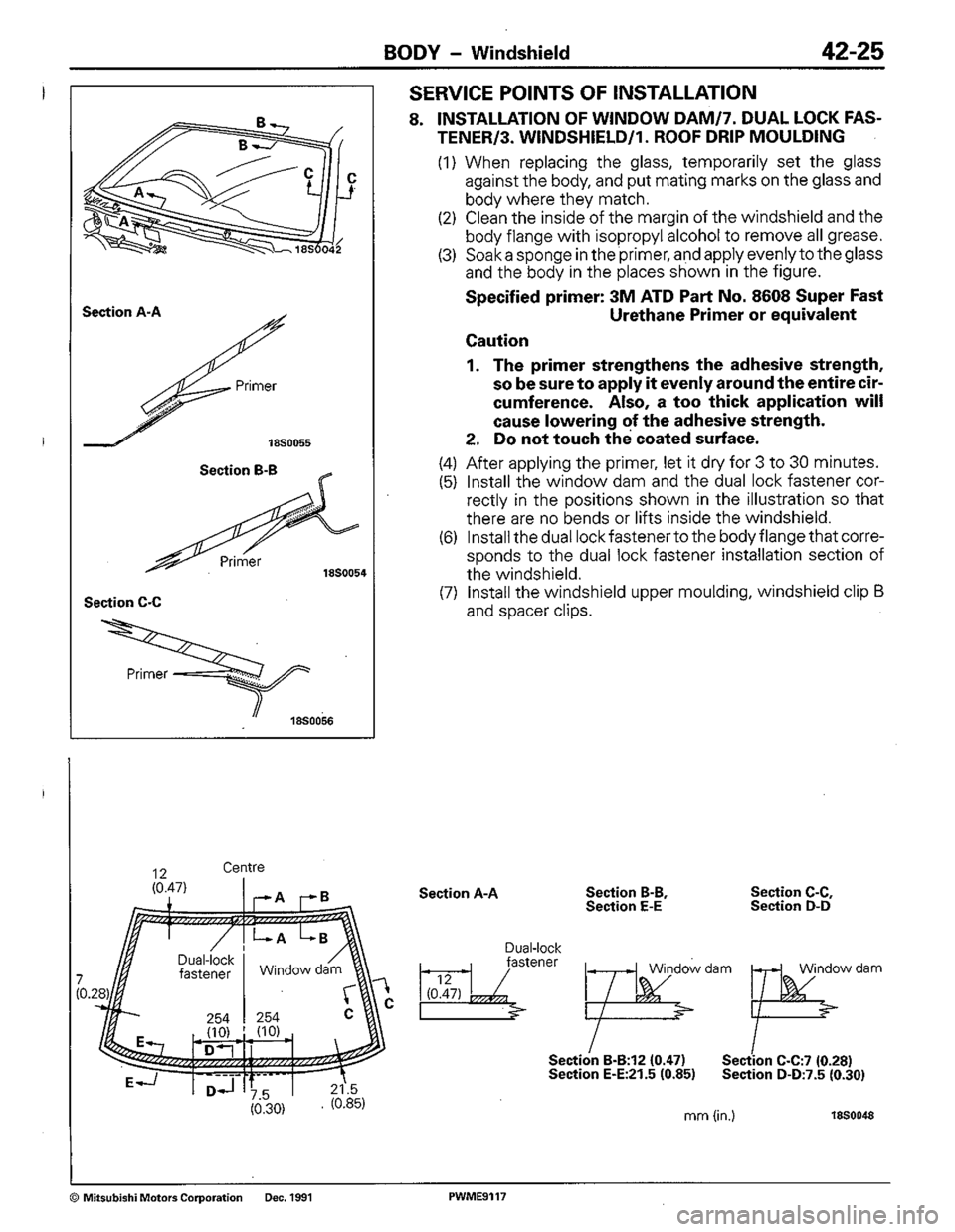 MITSUBISHI COLT 1992  Workshop Manual 