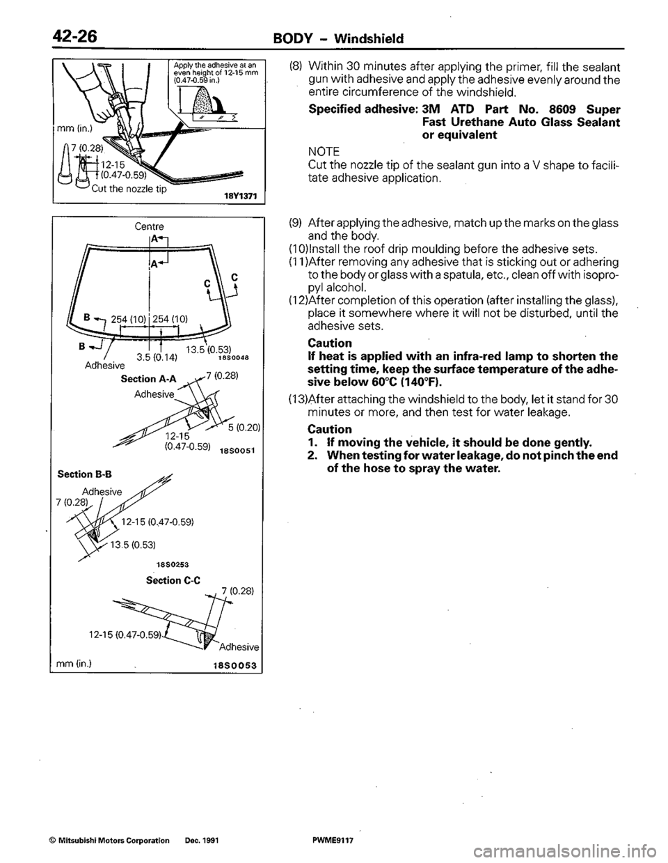 MITSUBISHI COLT 1992  Workshop Manual 