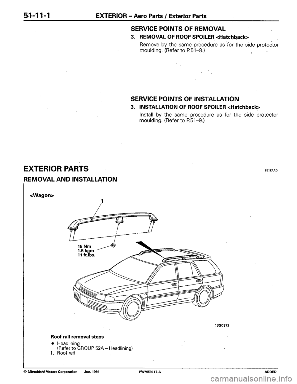 MITSUBISHI COLT 1992  Workshop Manual 