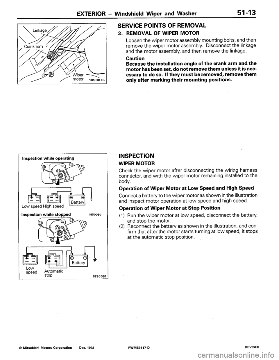 MITSUBISHI COLT 1992  Workshop Manual 