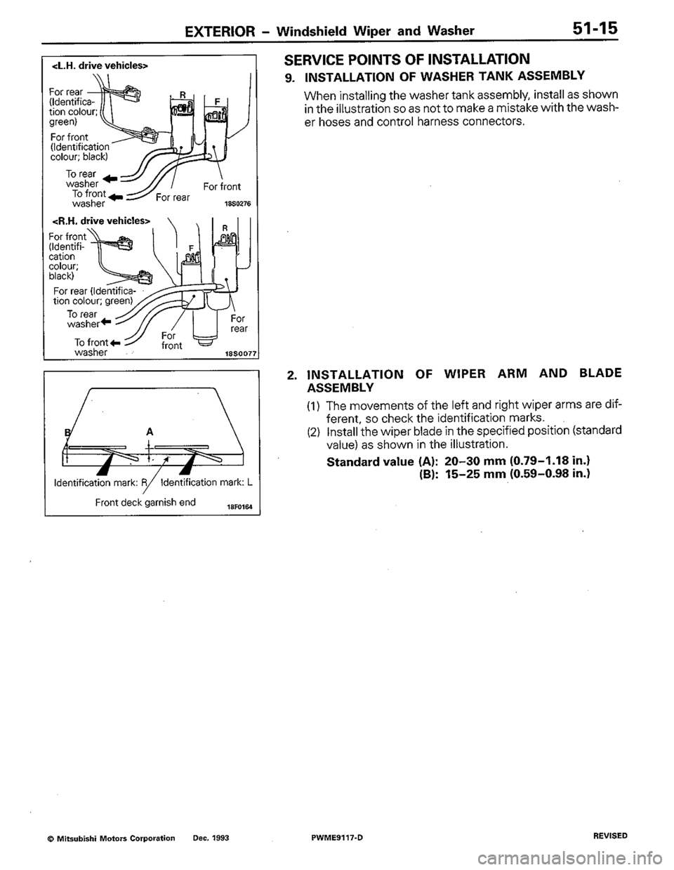 MITSUBISHI COLT 1992  Workshop Manual 