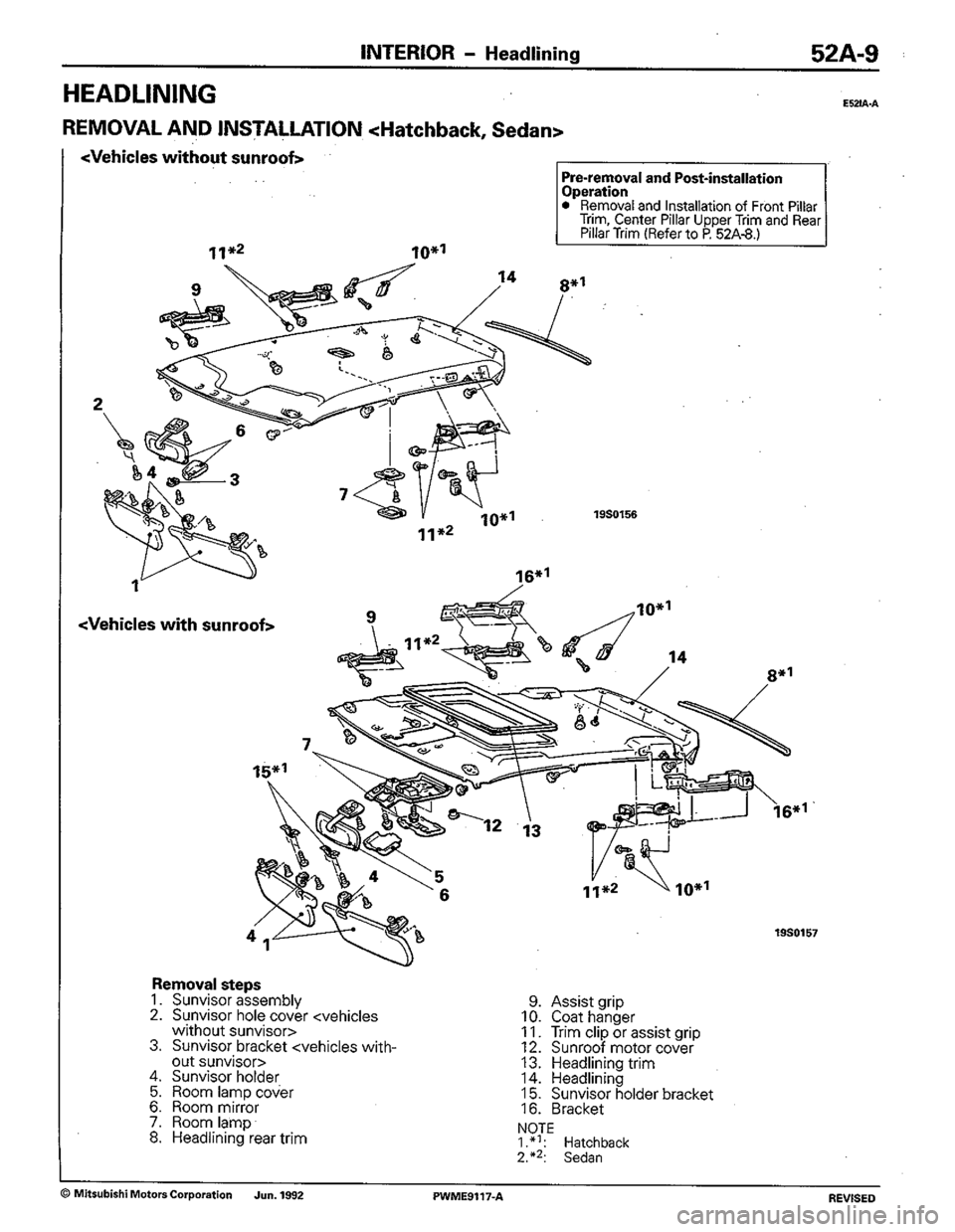 MITSUBISHI COLT 1992  Workshop Manual 