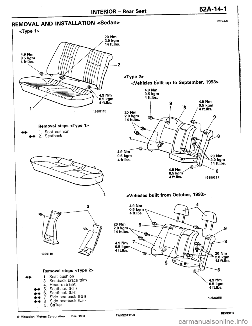 MITSUBISHI COLT 1992  Workshop Manual 