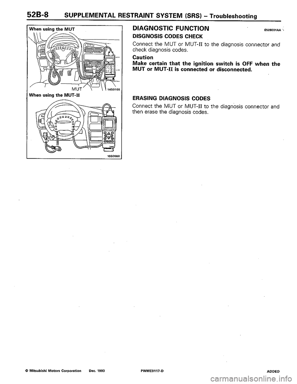 MITSUBISHI COLT 1992  Workshop Manual 