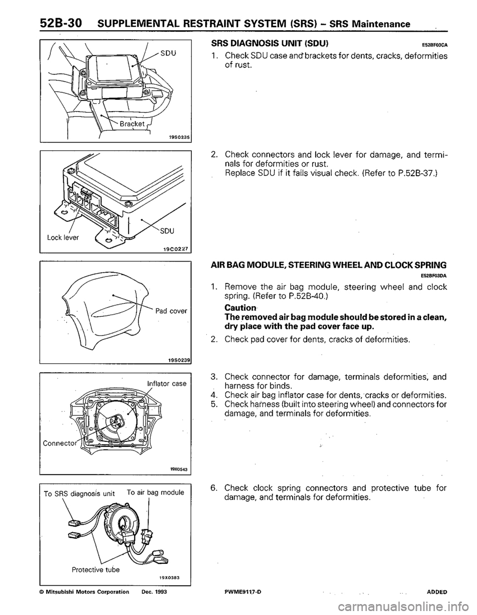 MITSUBISHI COLT 1992  Workshop Manual 