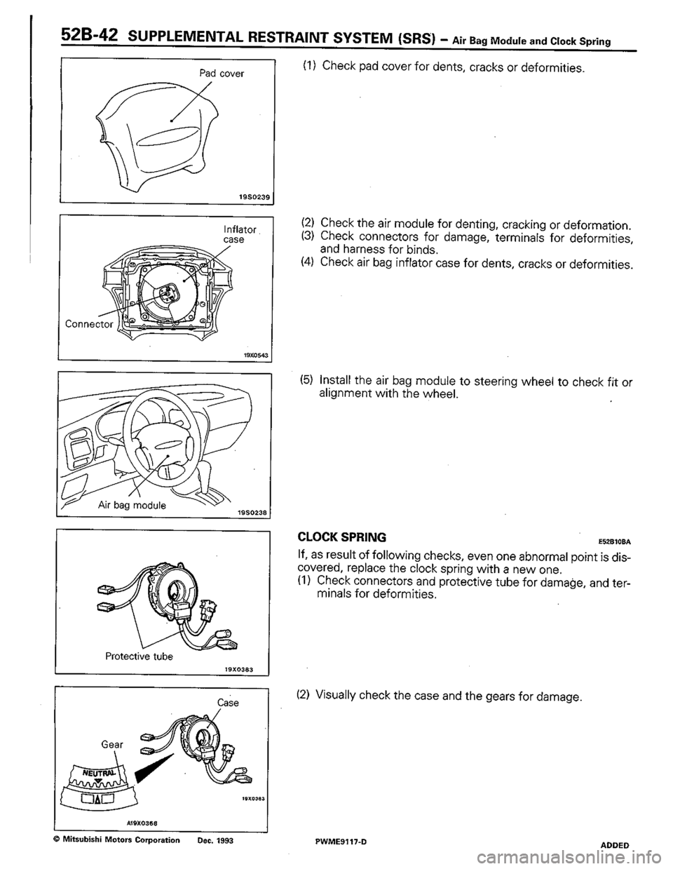 MITSUBISHI COLT 1992  Workshop Manual 