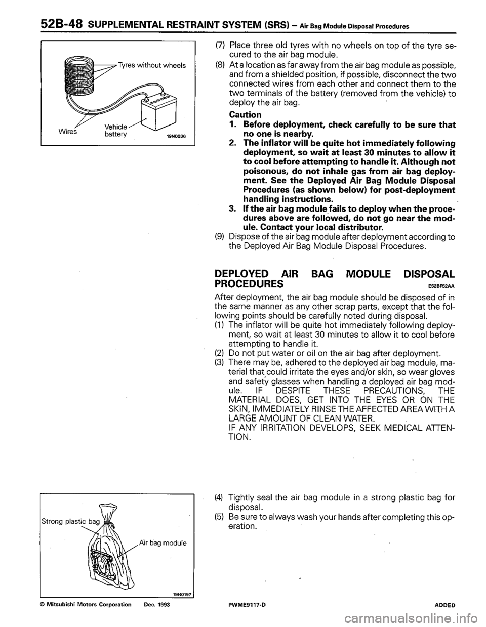 MITSUBISHI COLT 1992  Workshop Manual 