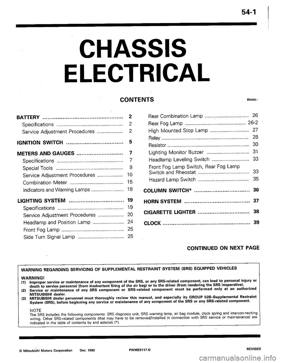 MITSUBISHI COLT 1992  Workshop Manual 