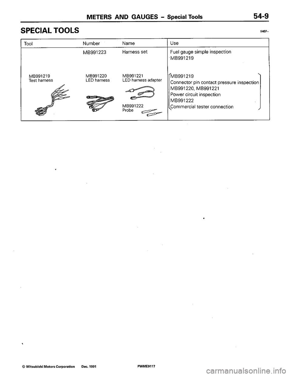 MITSUBISHI COLT 1992  Workshop Manual 