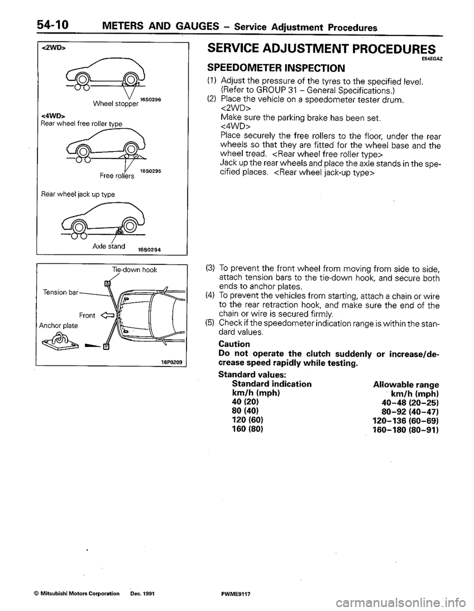 MITSUBISHI COLT 1992  Workshop Manual 