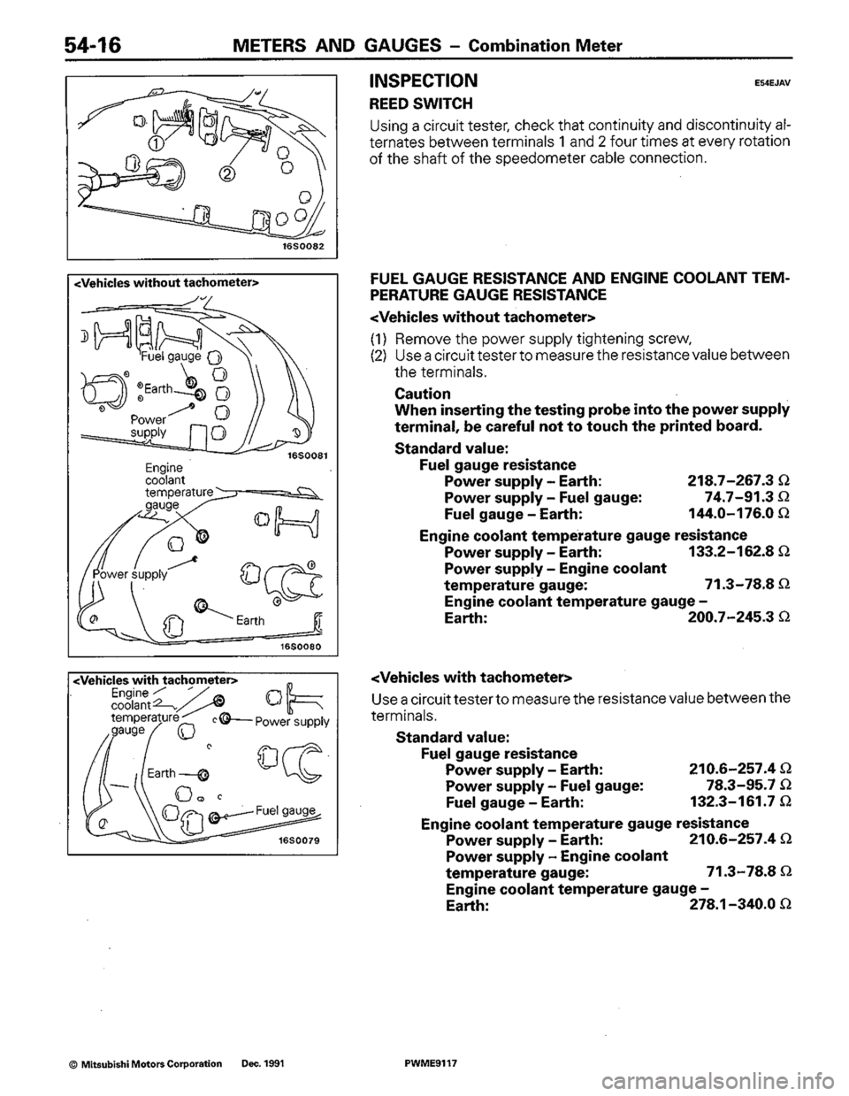 MITSUBISHI COLT 1992  Workshop Manual 