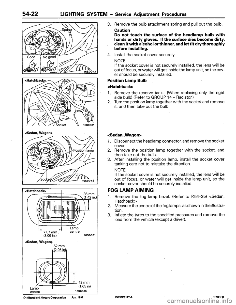 MITSUBISHI COLT 1992  Workshop Manual 