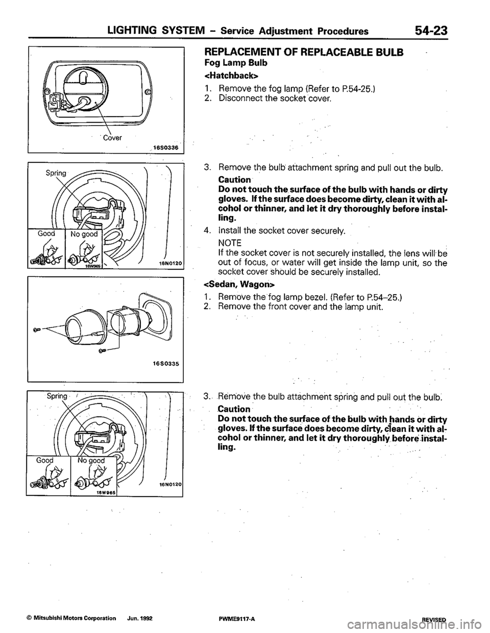 MITSUBISHI COLT 1992  Workshop Manual 