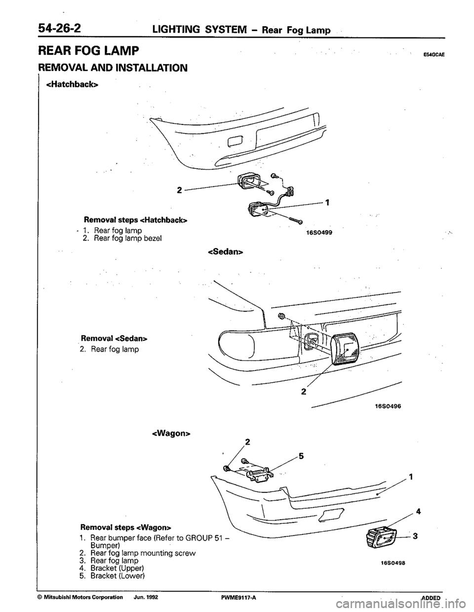 MITSUBISHI COLT 1992  Workshop Manual 