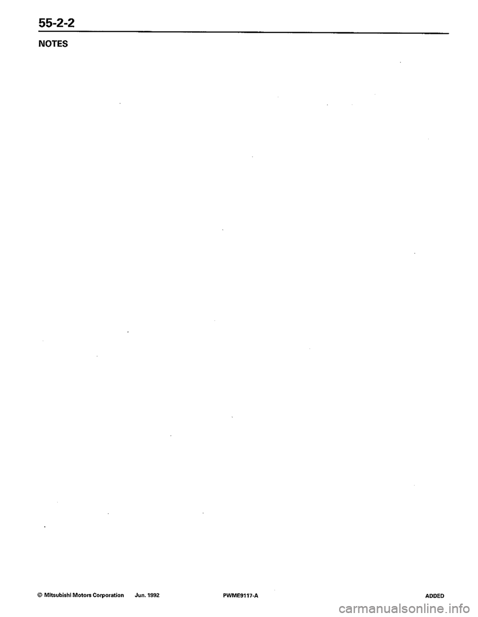 MITSUBISHI COLT 1992  Workshop Manual 