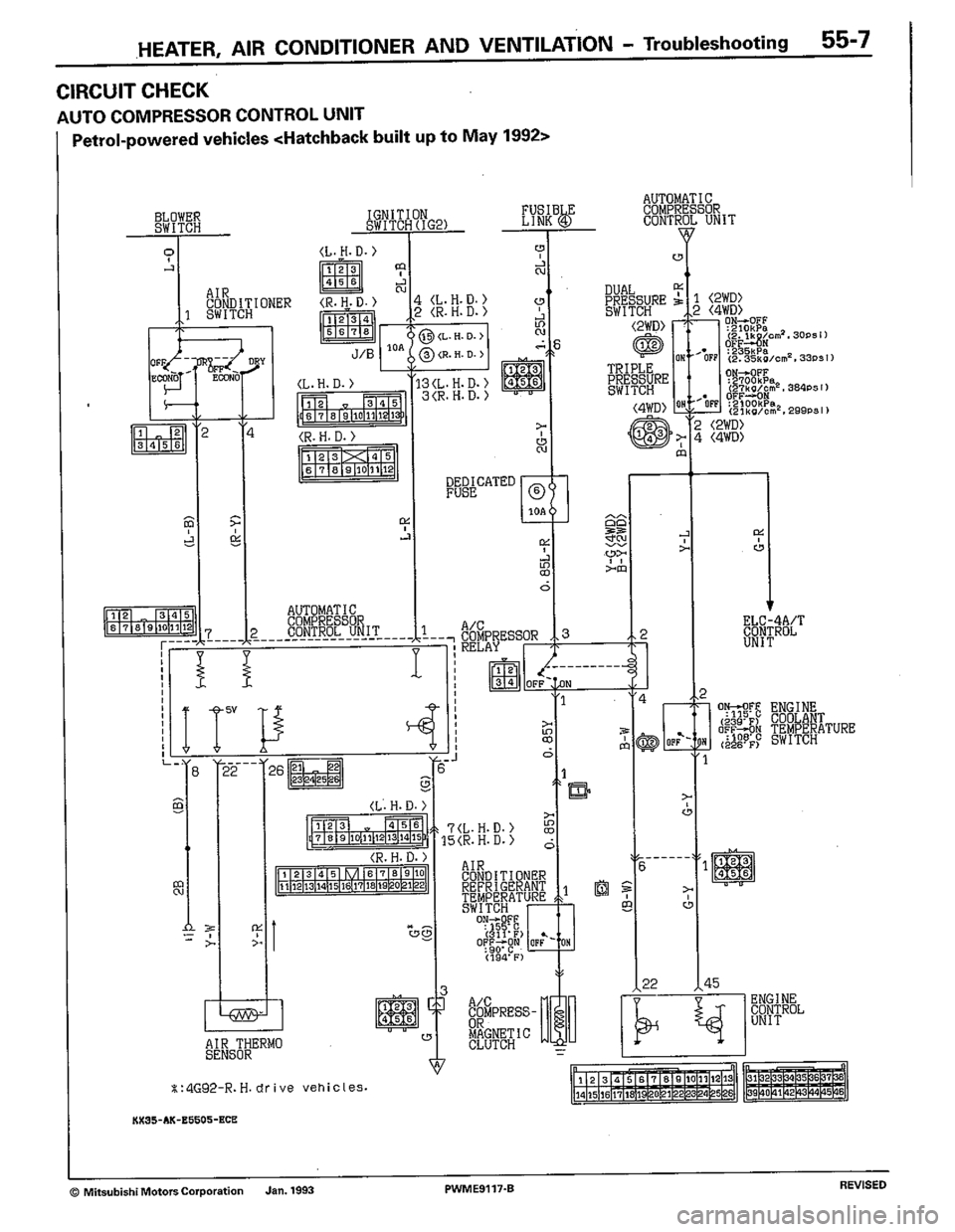 MITSUBISHI COLT 1992  Workshop Manual 