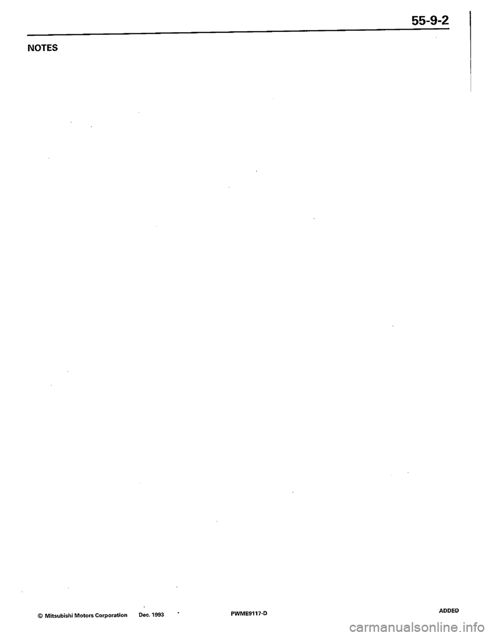 MITSUBISHI COLT 1992  Workshop Manual 