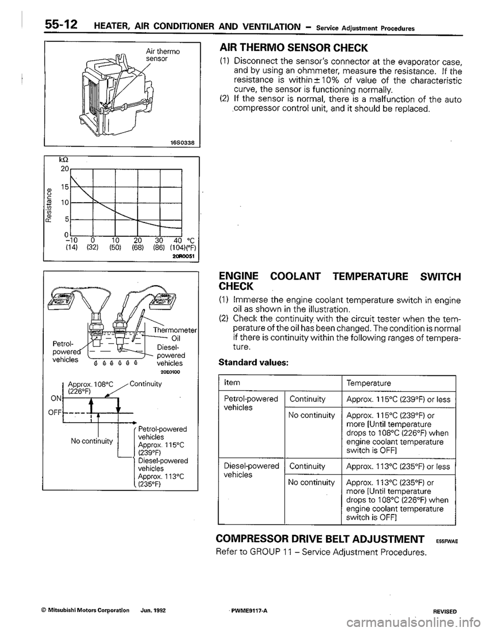 MITSUBISHI COLT 1992  Workshop Manual 