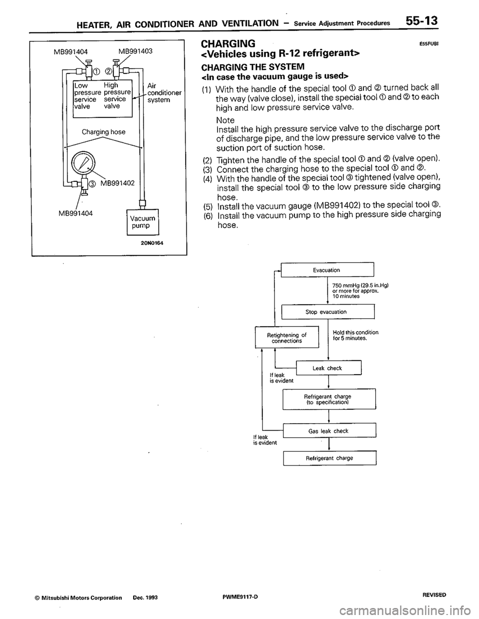 MITSUBISHI COLT 1992  Workshop Manual 