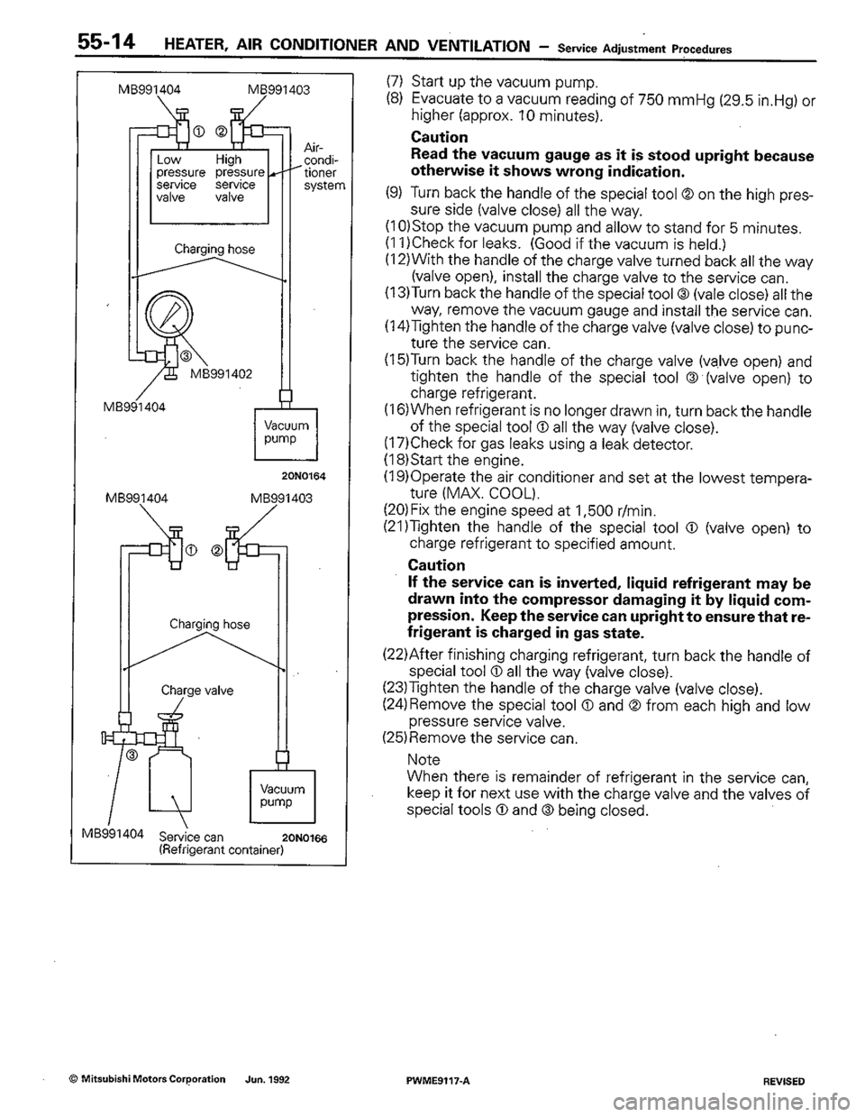 MITSUBISHI COLT 1992  Workshop Manual 
