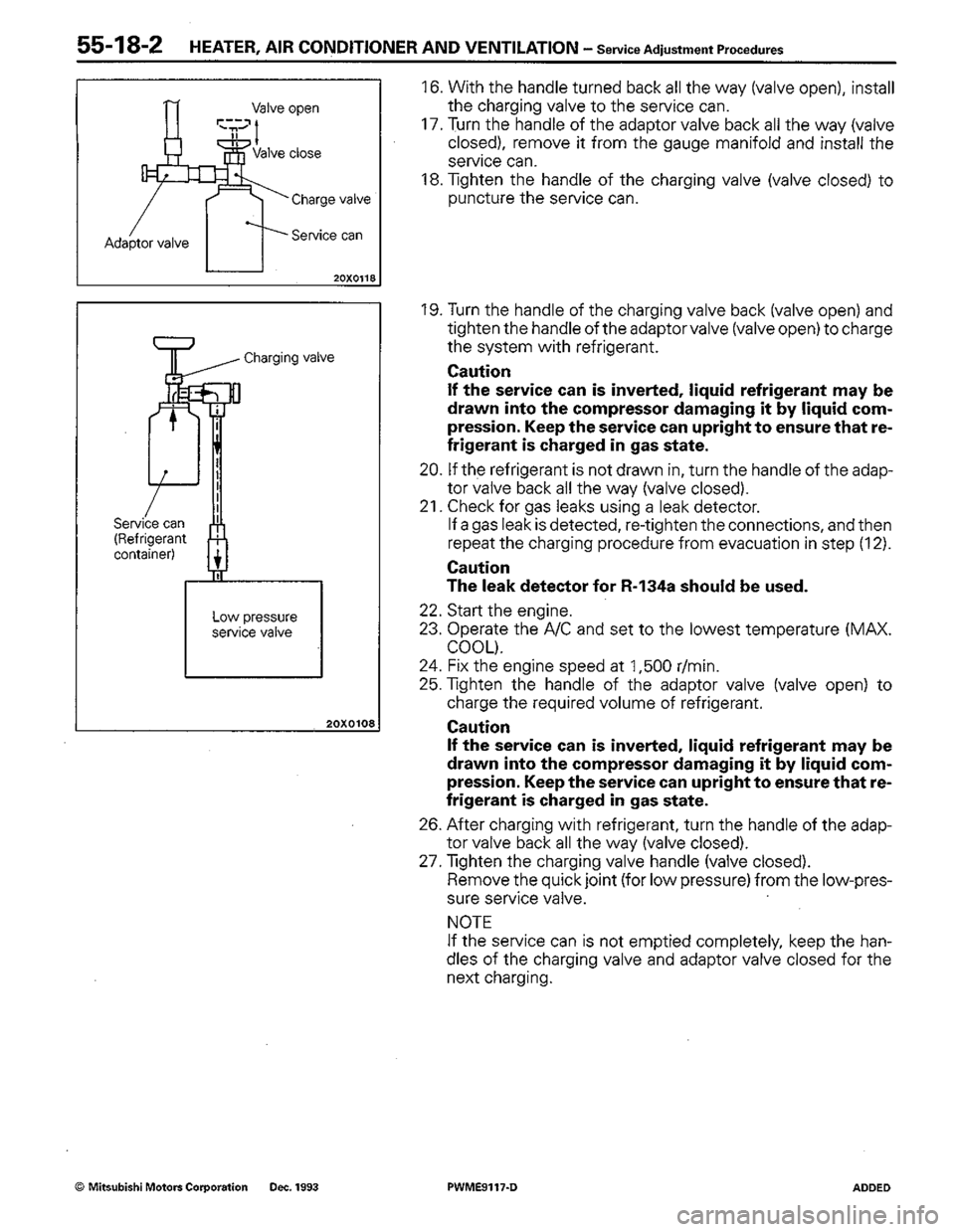 MITSUBISHI COLT 1992  Workshop Manual 