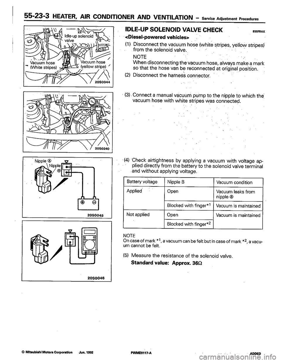 MITSUBISHI COLT 1992  Workshop Manual 