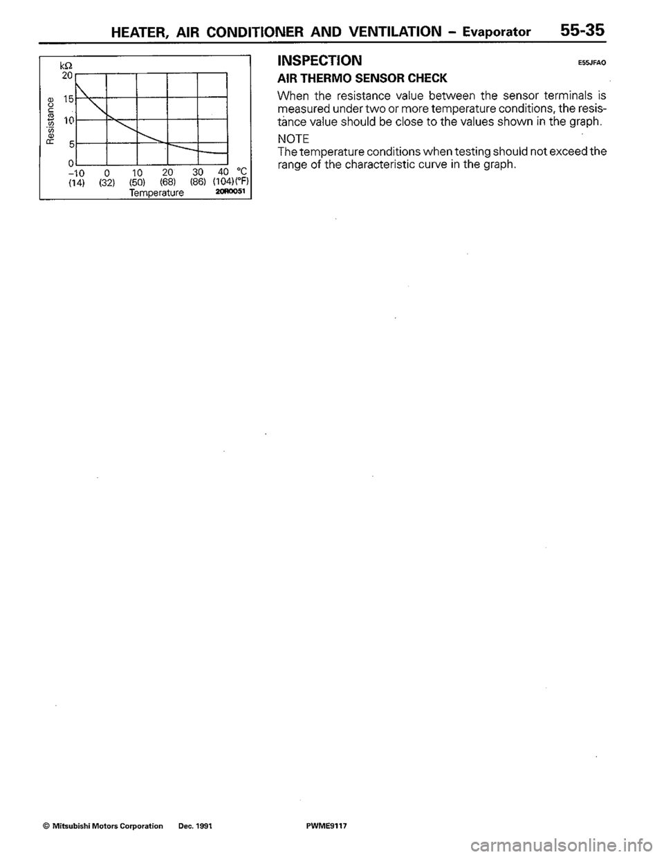 MITSUBISHI COLT 1992  Workshop Manual 