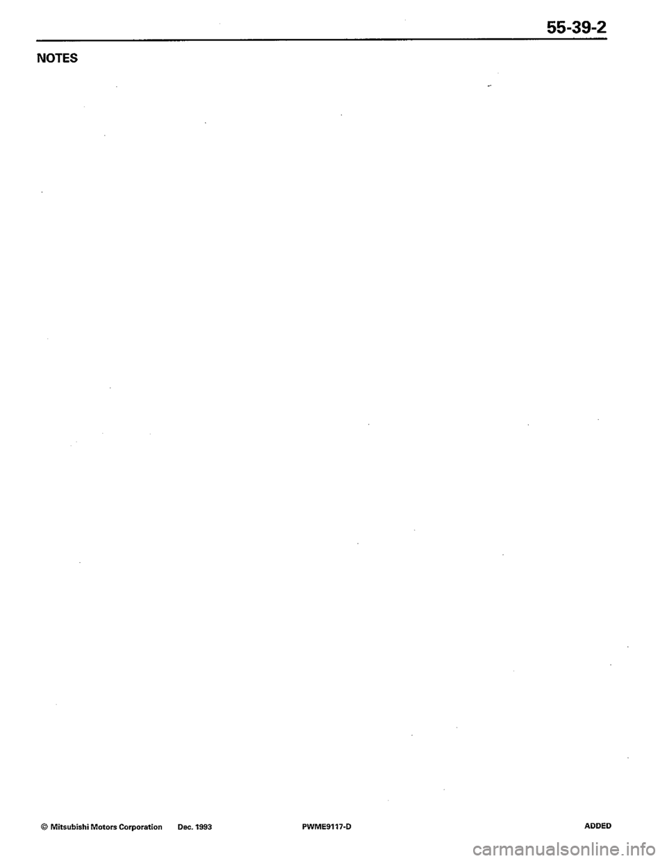 MITSUBISHI COLT 1992  Workshop Manual 