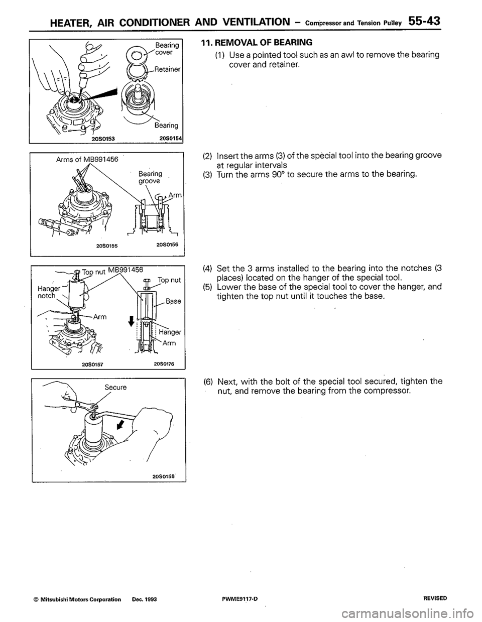 MITSUBISHI COLT 1992  Workshop Manual 