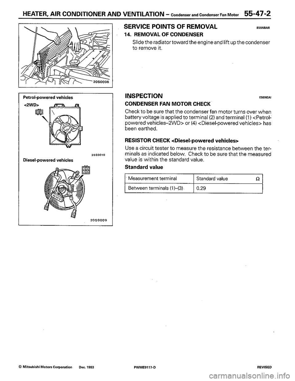 MITSUBISHI COLT 1992  Workshop Manual 
