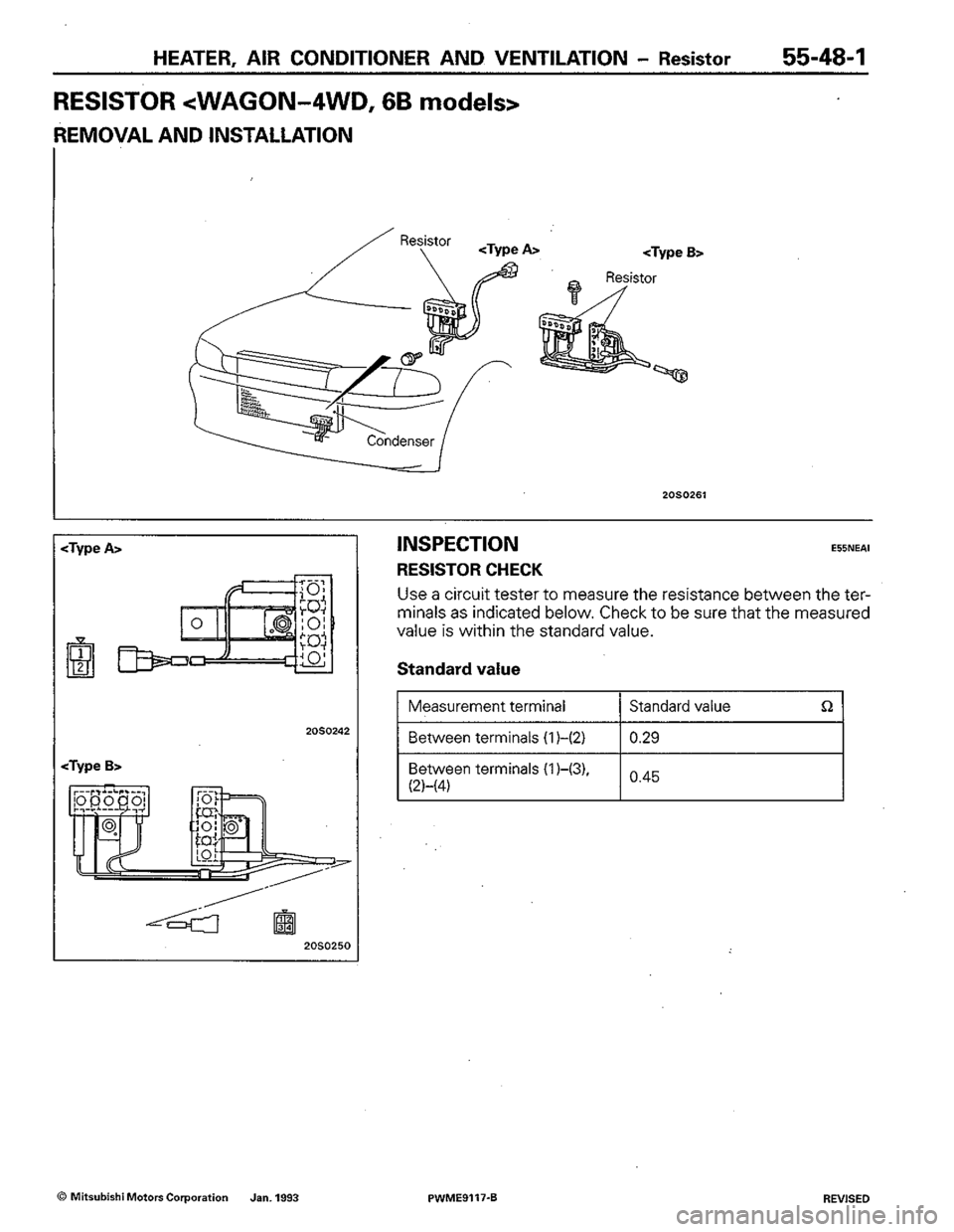 MITSUBISHI COLT 1992  Workshop Manual 