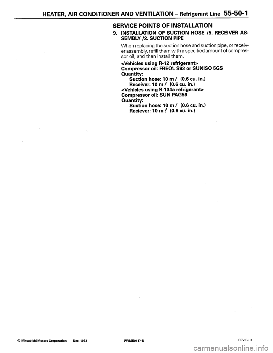 MITSUBISHI COLT 1992  Workshop Manual 