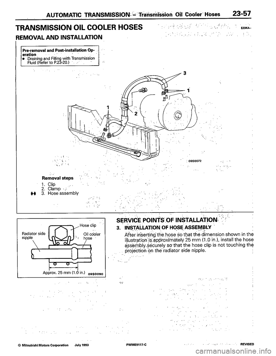 MITSUBISHI COLT 1992  Workshop Manual 