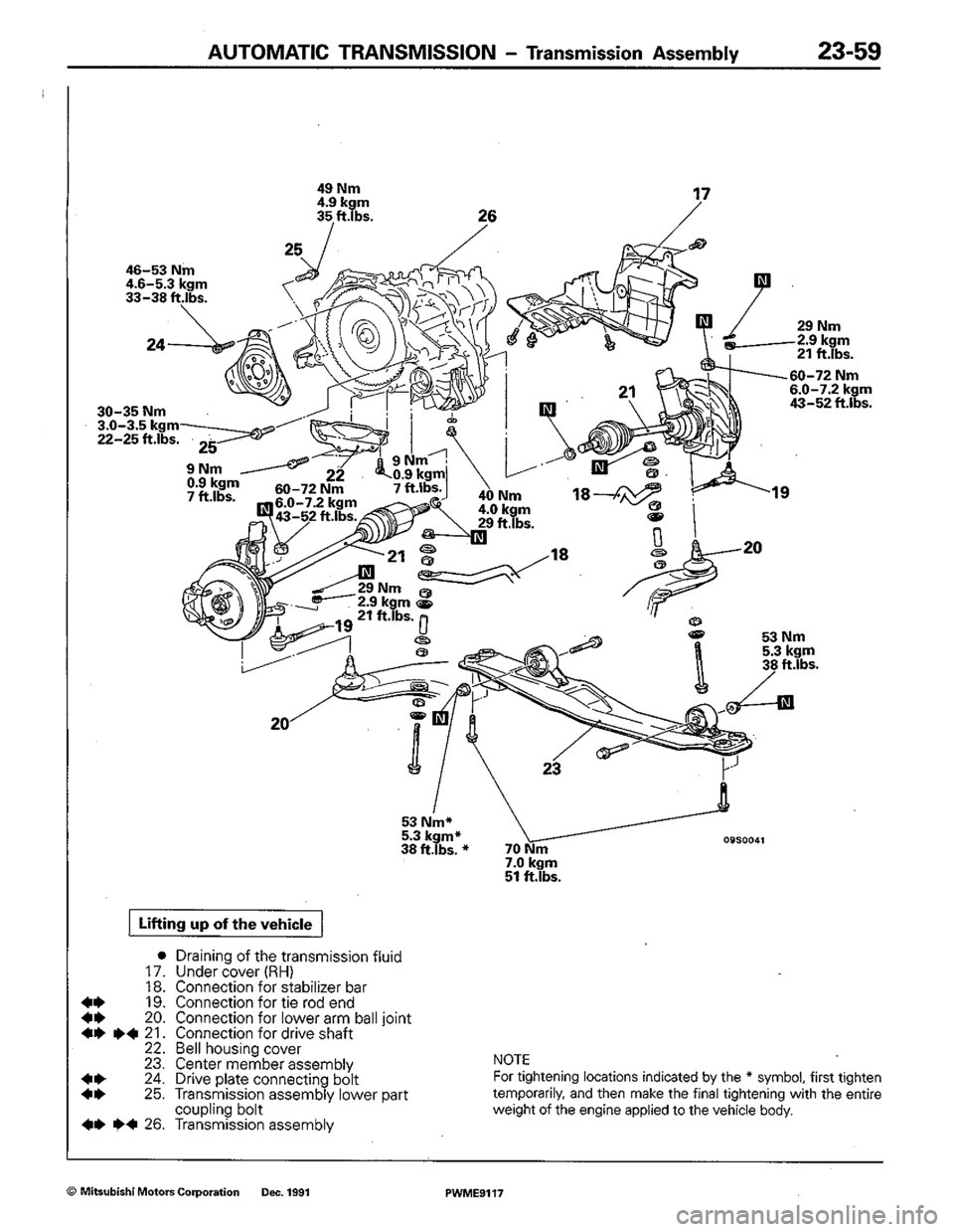 MITSUBISHI COLT 1992  Workshop Manual 