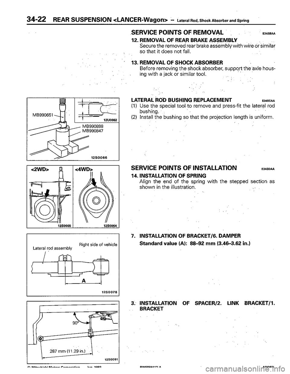 MITSUBISHI COLT 1992  Workshop Manual 