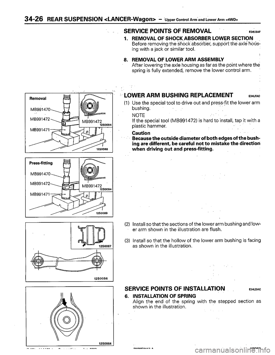 MITSUBISHI COLT 1992  Workshop Manual 