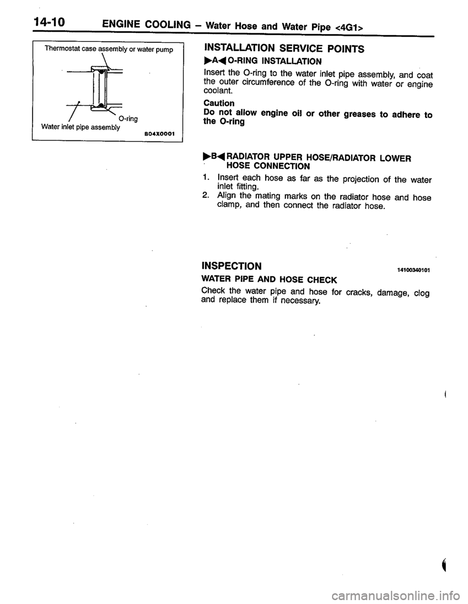 MITSUBISHI COLT 1996  Workshop Manual 