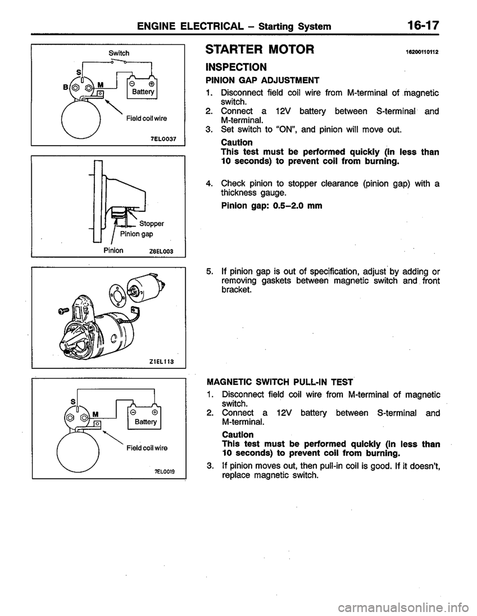 MITSUBISHI COLT 1996  Workshop Manual 