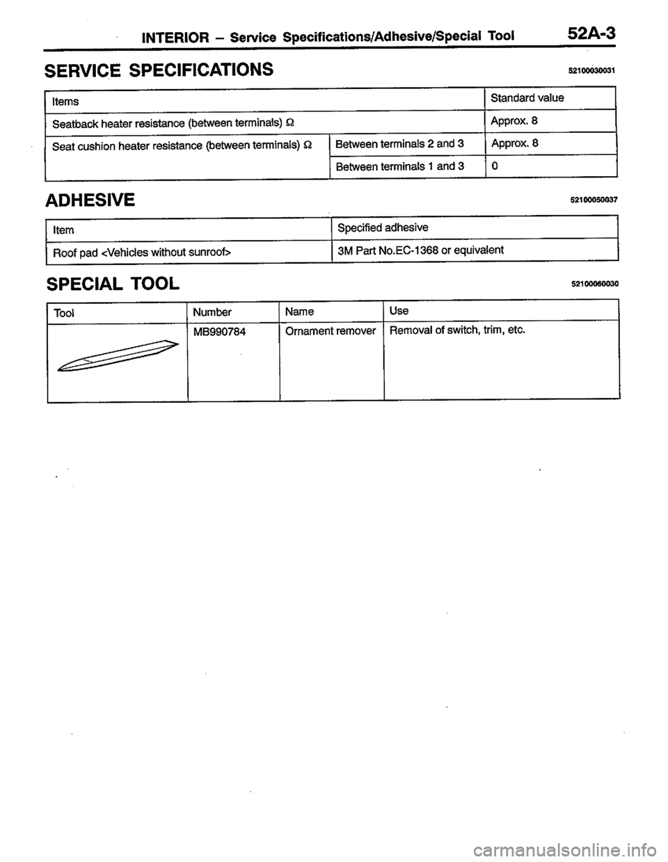 MITSUBISHI COLT 1996  Workshop Manual 