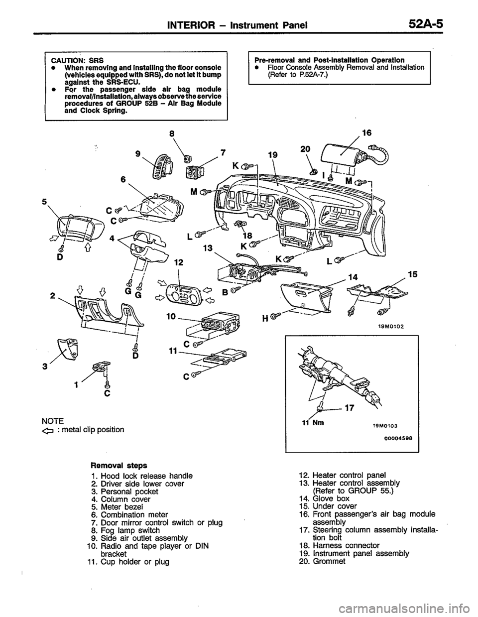 MITSUBISHI COLT 1996  Workshop Manual 