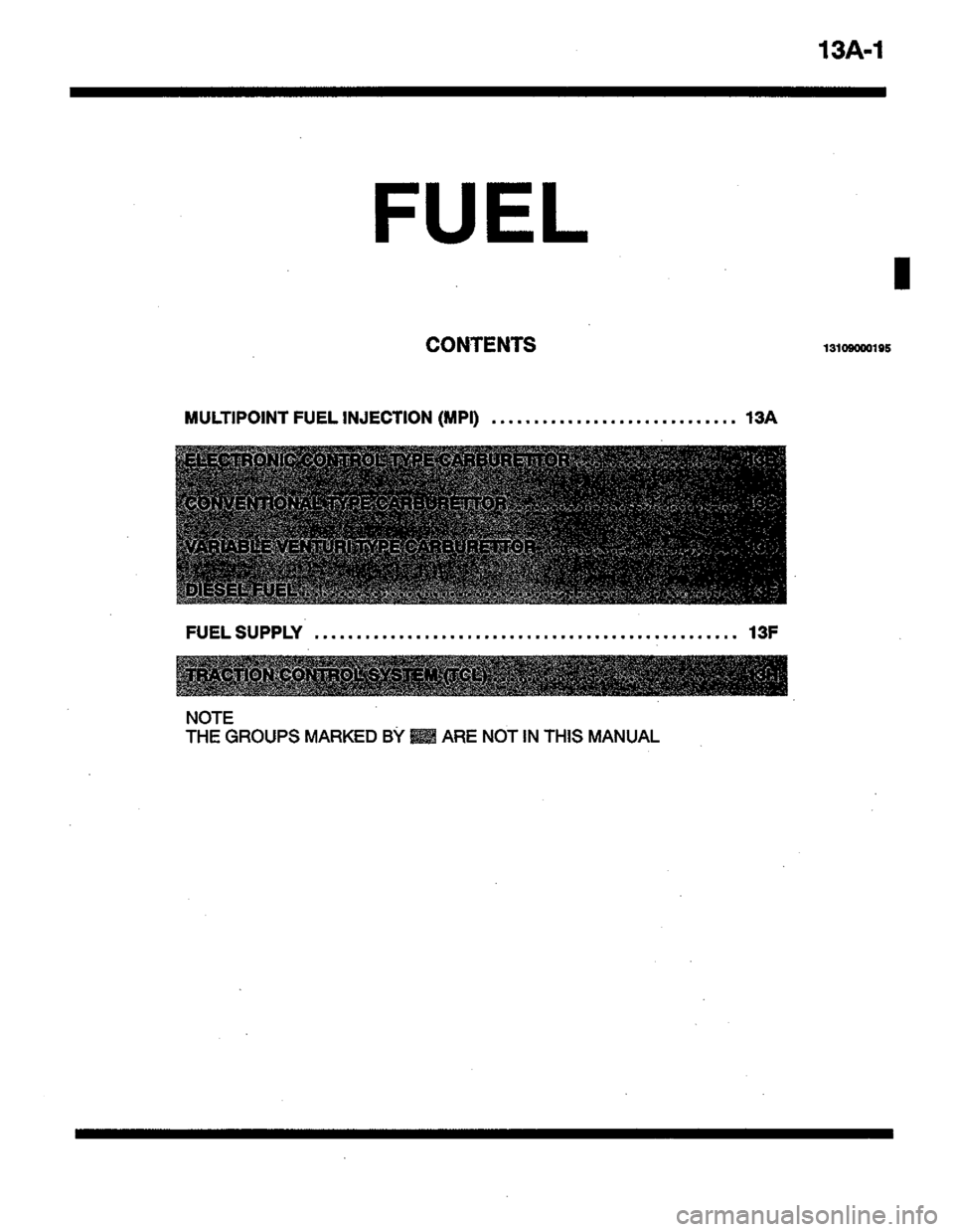MITSUBISHI COLT 1996  Workshop Manual 