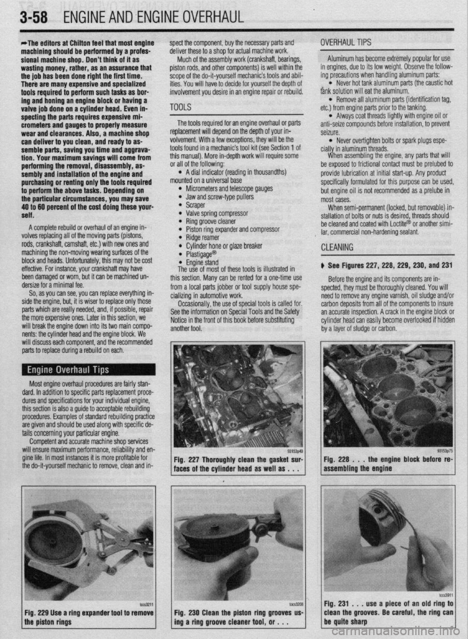 MITSUBISHI DIAMANTE 1900 Repair Manual 3-58 ENGINEANDENGINEOVERHAUL
*The editors at Chilton feel that most engine
machining should be performed by a profes-
sional machine shop. Don’t think of it as
wasting money, rather, as an ass MITSUBISHI DIAMANTE 1900 Repair Manual 3-58 ENGINEANDENGINEOVERHAUL
*The editors at Chilton feel that most engine
machining should be performed by a profes-
sional machine shop. Don’t think of it as
wasting money, rather, as an ass