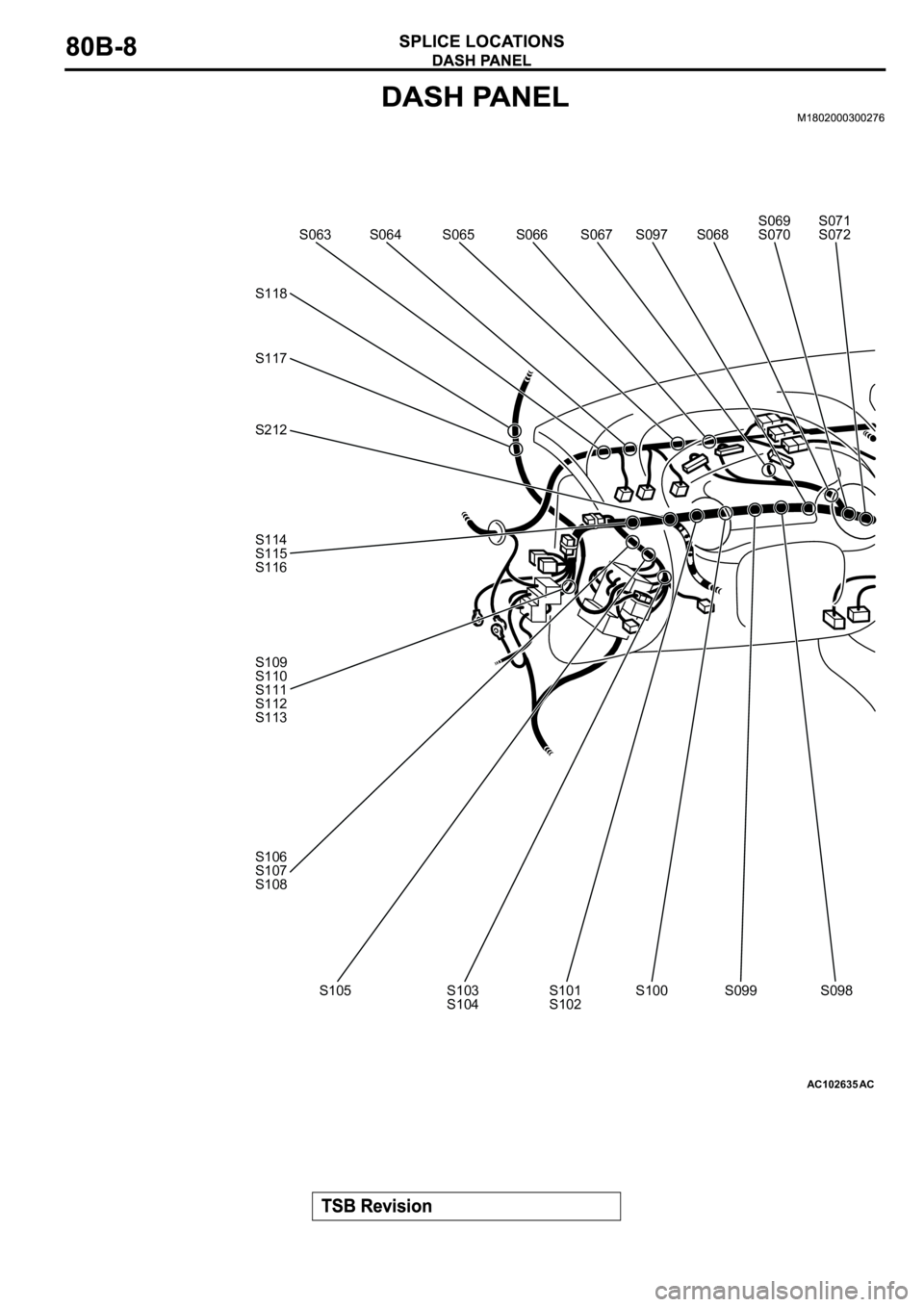 MITSUBISHI ECLIPSE 2003  Service Repair Manual AC102635AC
S063
S118
S117
S212
S114
S115
S116
S109
S110
S111
S112
S113
S106
S107
S108
S105 S101
S102S100 S064 S068S071
S072 S067 S065 S066
S103
S104S097S069
S070
S099 S098 