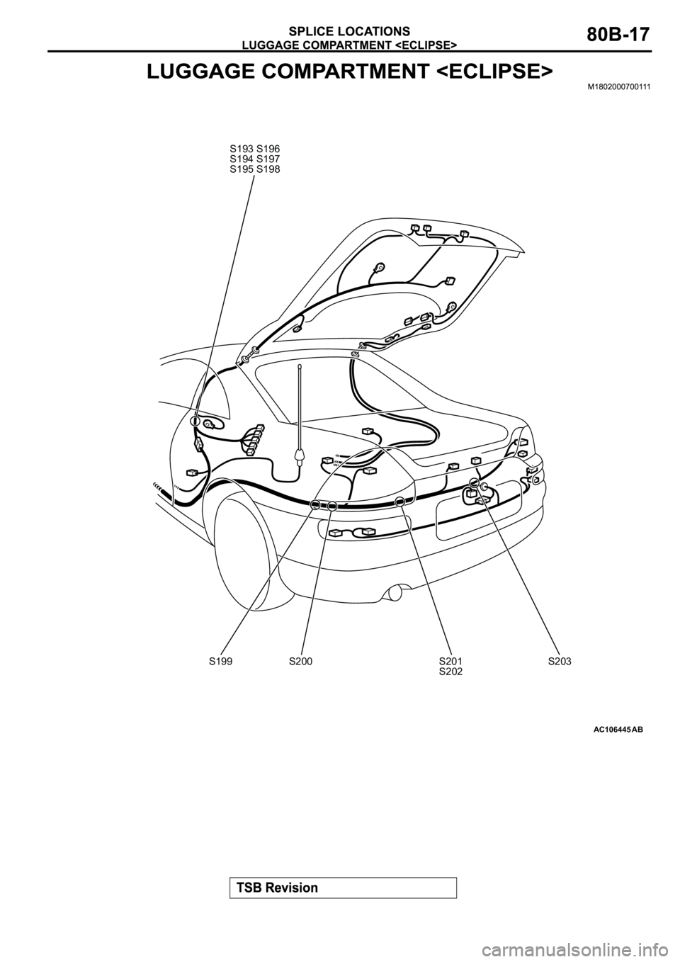 MITSUBISHI ECLIPSE 2003  Service Repair Manual AC106445AB
S193 S196
S194 S197
S195 S198
S199 S200 S201
S202S203 