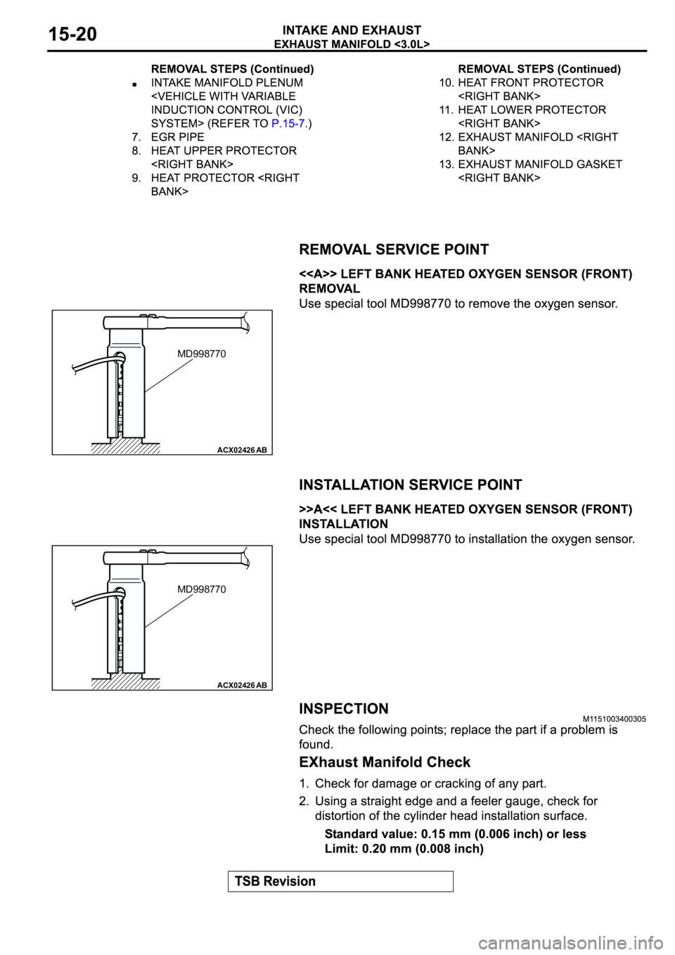MITSUBISHI ECLIPSE 2003  Service Repair Manual ACX02426AB
MD998770
ACX02426AB
MD998770 