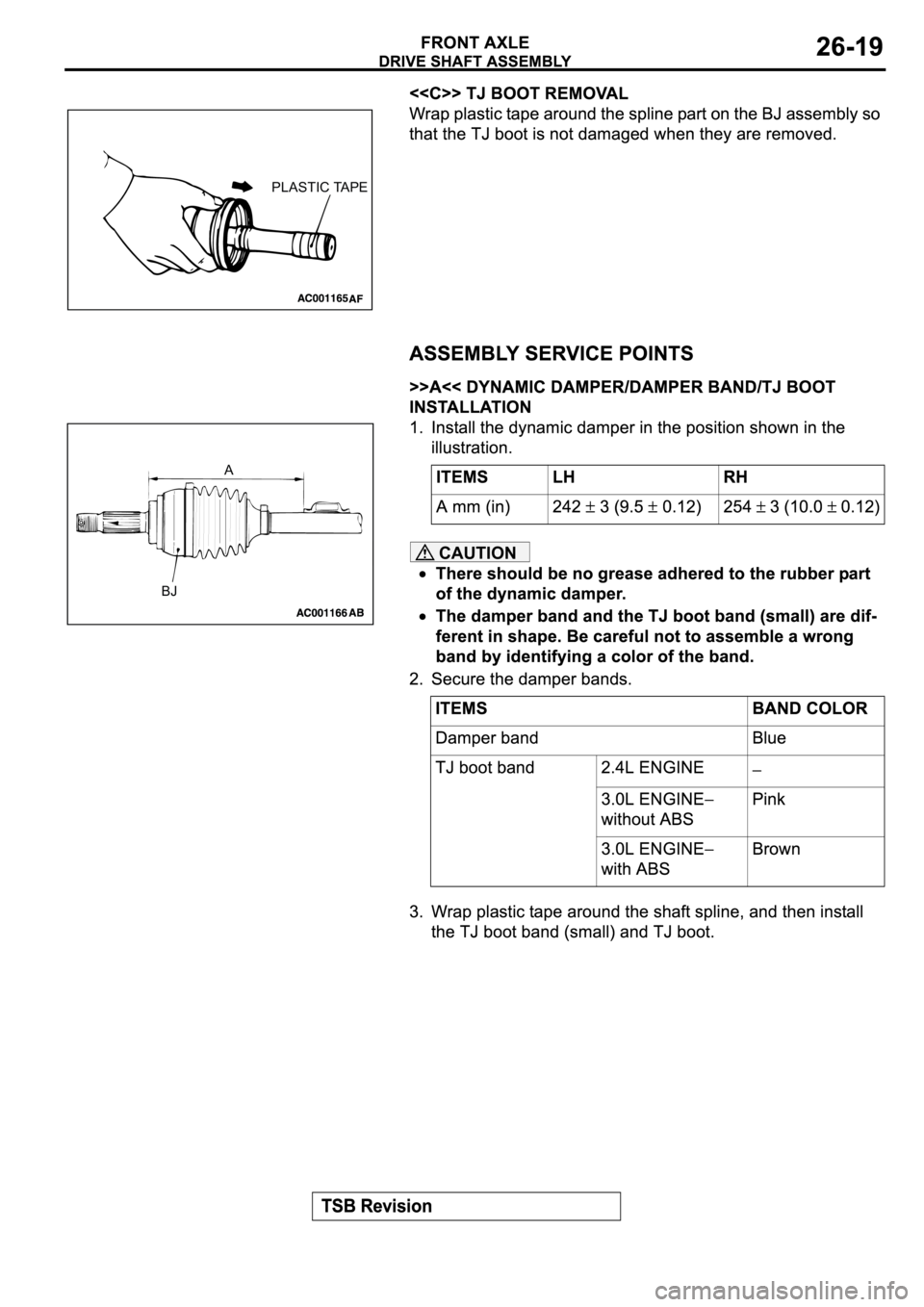 MITSUBISHI ECLIPSE 2003  Service Repair Manual CAUTION
PLASTIC TAPE
A
BJ 